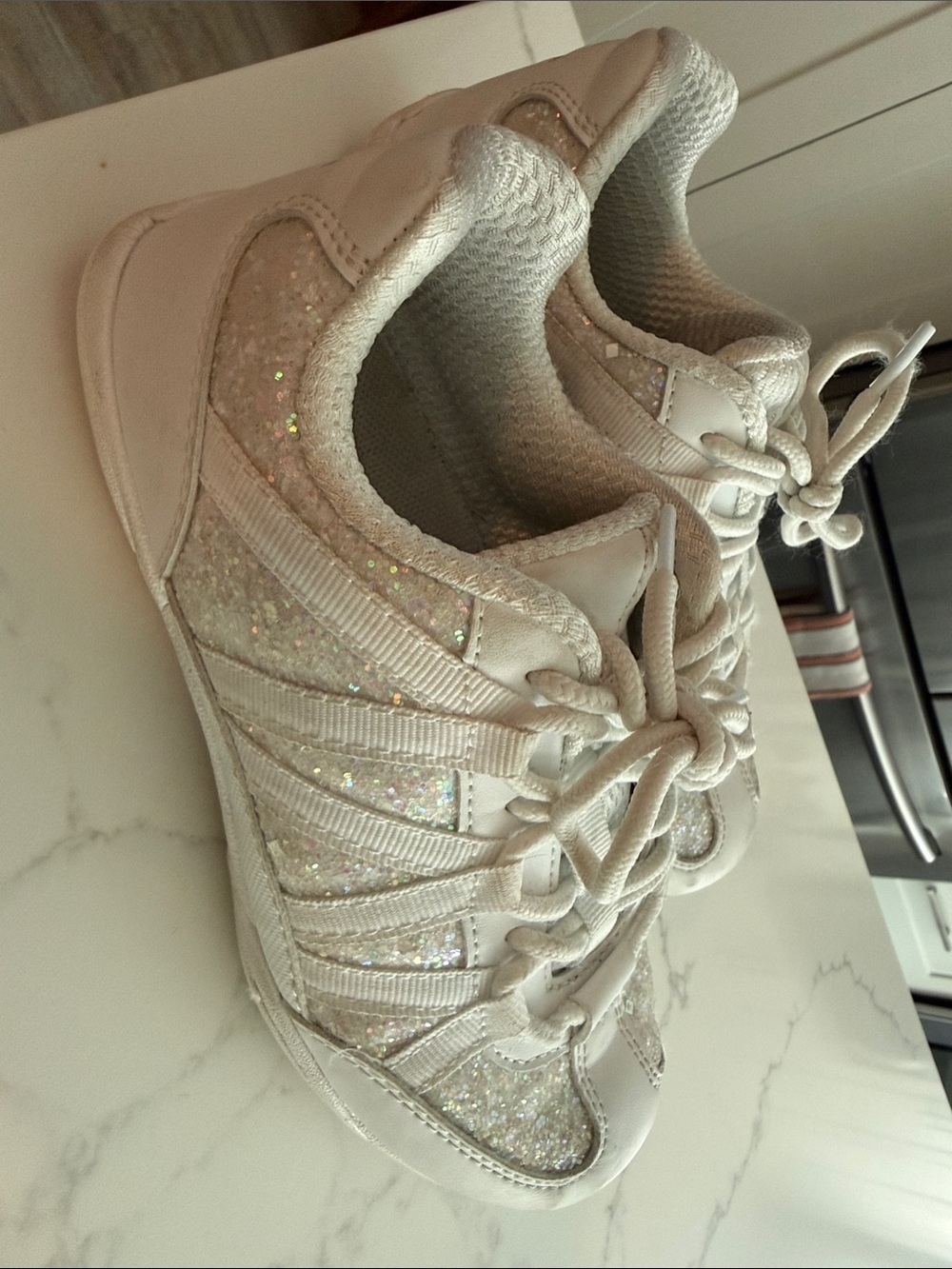 Women’s Glitter Athletic Sneakers - White